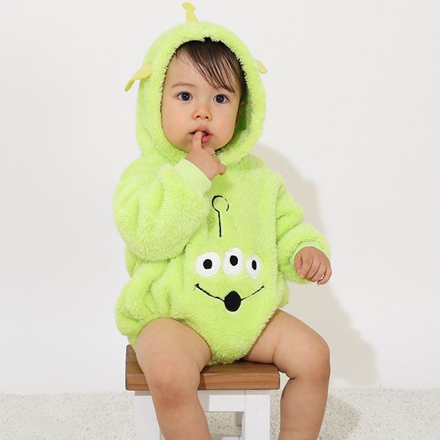 【ベビードール】リトルグリーンメン なりきるボアロンパース 8871B / 70-80cm ベビーサイズ 赤ちゃん 出産祝い 贈り物 プレゼント ベビー服 長袖 シャギーボア ボア素材 仮装 コスチューム コスプレ トイ・ストーリー