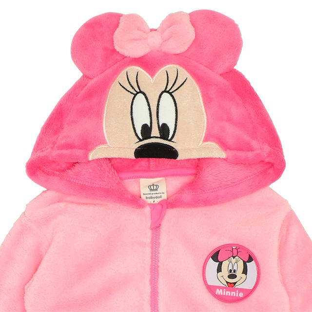 【ベビードール】ミニー なりきるロンパース 8892B / 70-80cm ベビーサイズ 赤ちゃん 出産祝い 贈り物 プレゼント リンクコーデ ペアルック ベビー服 長袖 シャギーボア ボア素材 仮装 コスチューム コスプレ