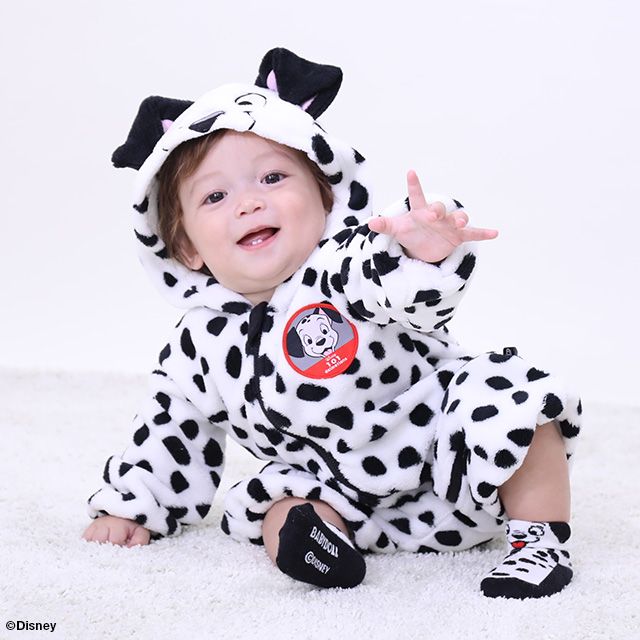 【ベビードール】１０１匹わんちゃん なりきるロンパース 8892B / 70-80cm ベビーサイズ 赤ちゃん 出産祝い 贈り物 プレゼント リンクコーデ ペアルック ベビー服 長袖 シャギーボア ボア素材 仮装 コスチューム コスプレ