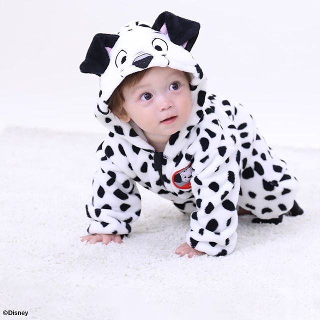 【ベビードール】１０１匹わんちゃん なりきるロンパース 8892B / 70-80cm ベビーサイズ 赤ちゃん 出産祝い 贈り物 プレゼント リンクコーデ ペアルック ベビー服 長袖 シャギーボア ボア素材 仮装 コスチューム コスプレ