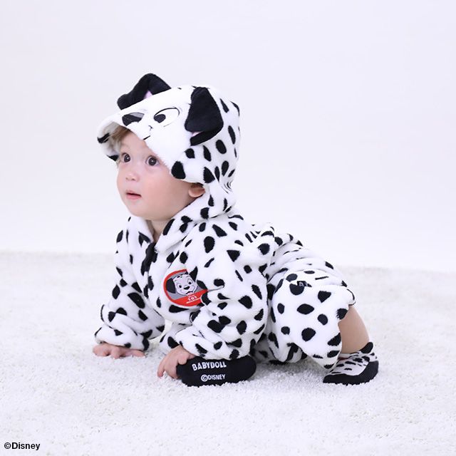 【ベビードール】１０１匹わんちゃん なりきるロンパース 8892B / 70-80cm ベビーサイズ 赤ちゃん 出産祝い 贈り物 プレゼント リンクコーデ ペアルック ベビー服 長袖 シャギーボア ボア素材 仮装 コスチューム コスプレ