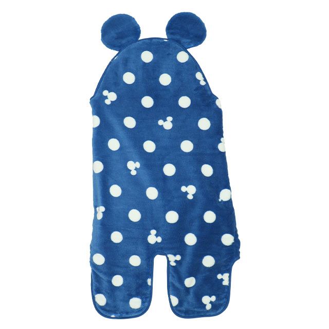 【ベビードール】ミッキー おくるみ 8893 / ベビーサイズ 赤ちゃん 出産祝い プレゼント 贈り物 ベビー用品 内側フリース素材 外側ボア素材 防寒 フード付き 面ファスナー留め