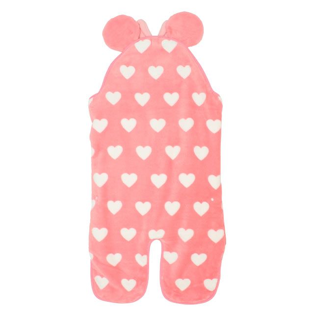 【ベビードール】ミニー おくるみ 8893 / ベビーサイズ 赤ちゃん 出産祝い プレゼント 贈り物 ベビー用品 内側フリース素材 外側ボア素材 防寒 フード付き 面ファスナー留め