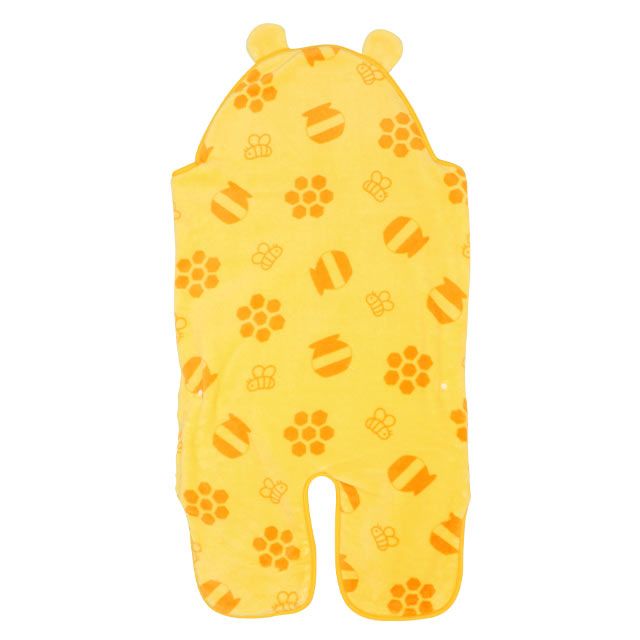 【ベビードール】プー おくるみ 8893 / ベビーサイズ 赤ちゃん 出産祝い プレゼント 贈り物 ベビー用品 内側フリース素材 外側ボア素材 防寒 フード付き 面ファスナー留め