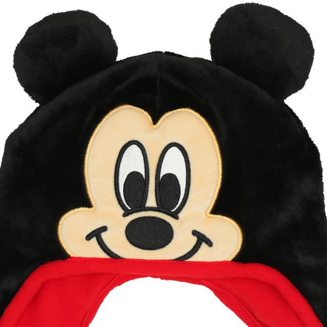【ベビードール】ミッキー なりきるフードキャップ 8981 / 頭回り：52-54cm キッズ ぼうし 帽子 かぶりもの フリース シャギーボア 立体モチーフ あったか 秋冬
