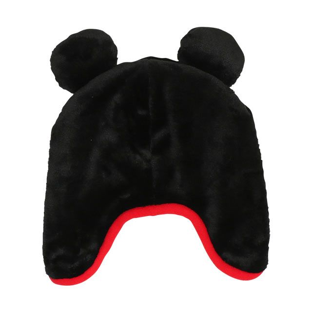 【ベビードール】ミッキー なりきるフードキャップ 8981 / 頭回り：52-54cm キッズ ぼうし 帽子 かぶりもの フリース シャギーボア 立体モチーフ あったか 秋冬