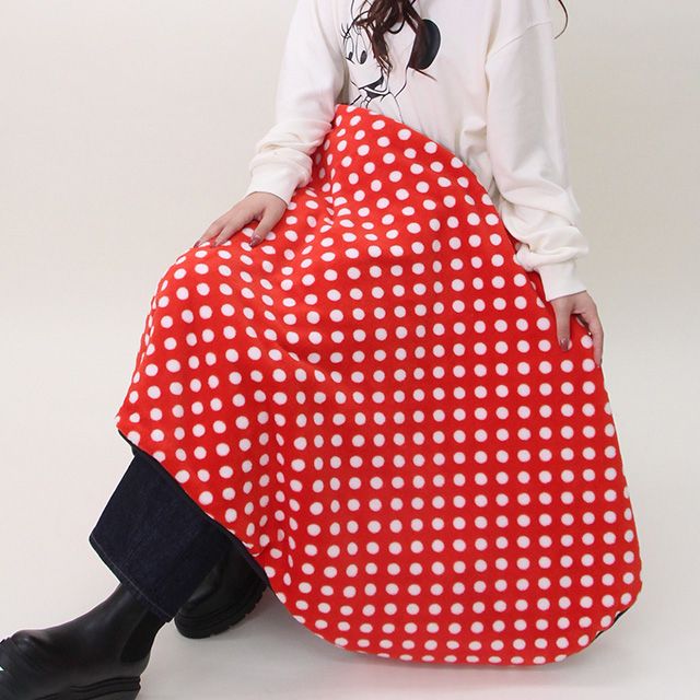 【ベビードール】ミニー キャラクターブランケット 9016 / ひざ掛け 毛布 ポンチョ なりきるフェイスフード付き クッション 防寒 秋冬