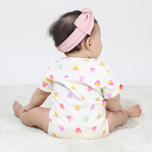 【ベビードール】ミニー ギフトBOX付き 3点ギフトセット 9136B 【DY】 / 70-80cm ベビーサイズ 赤ちゃん 出産祝い 贈り物 プレゼント ベビー服 半袖 ボディスーツ ロンパース ボトムス サロペット 帽子 ぼうし コーデセット 立体モチーフ 耳付き