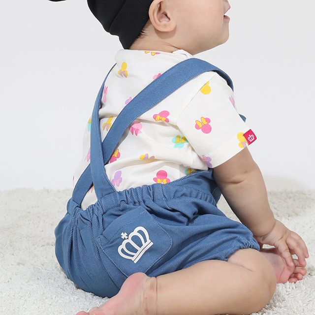 【ベビードール】ミニー ギフトBOX付き 3点ギフトセット 9136B 【DY】 / 70-80cm ベビーサイズ 赤ちゃん 出産祝い 贈り物 プレゼント ベビー服 半袖 ボディスーツ ロンパース ボトムス サロペット 帽子 ぼうし コーデセット 立体モチーフ 耳付き