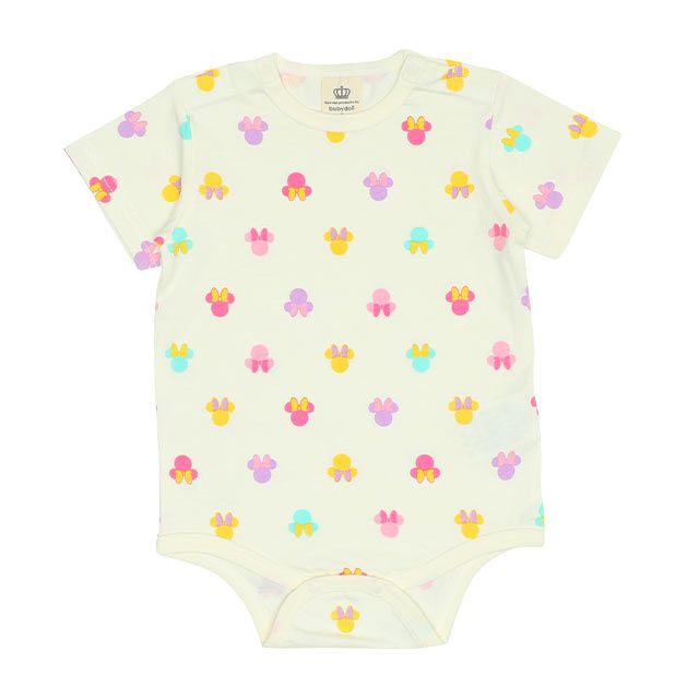 【ベビードール】ミニー ギフトBOX付き 3点ギフトセット 9136B 【DY】 / 70-80cm ベビーサイズ 赤ちゃん 出産祝い 贈り物 プレゼント ベビー服 半袖 ボディスーツ ロンパース ボトムス サロペット 帽子 ぼうし コーデセット 立体モチーフ 耳付き