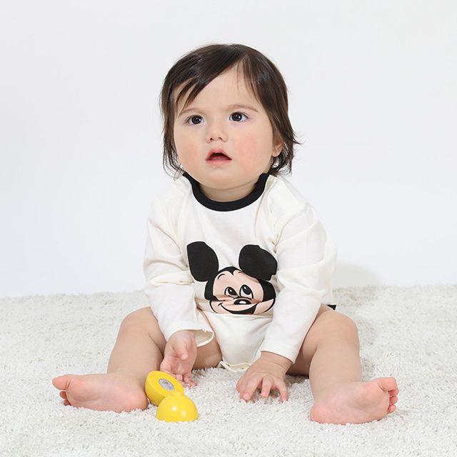 【ベビードール】ミッキー ギフトBOX付き 3点ギフトセット 9139B 【DY】 / 70-80cm ベビーサイズ 赤ちゃん 出産祝い 贈り物 プレゼント ベビー服 長袖 ボディースーツ スタイ ボトムス  長ズボン ロングパンツ コーデセット お得