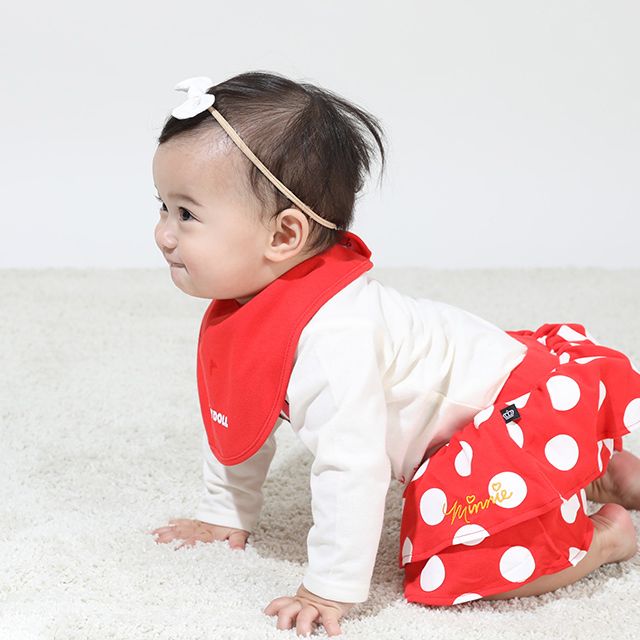 【ベビードール】ミニー ギフトBOX付き 3点ギフトセット 9139B 【DY】 / 70-80cm ベビーサイズ 赤ちゃん 出産祝い 贈り物 プレゼント ベビー服 長袖 ボディースーツ スタイ ボトムス スカート コーデセット お得