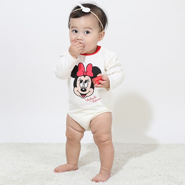 【ベビードール】ミニー ギフトBOX付き 3点ギフトセット 9139B 【DY】 / 70-80cm ベビーサイズ 赤ちゃん 出産祝い 贈り物 プレゼント ベビー服 長袖 ボディースーツ スタイ ボトムス スカート コーデセット お得