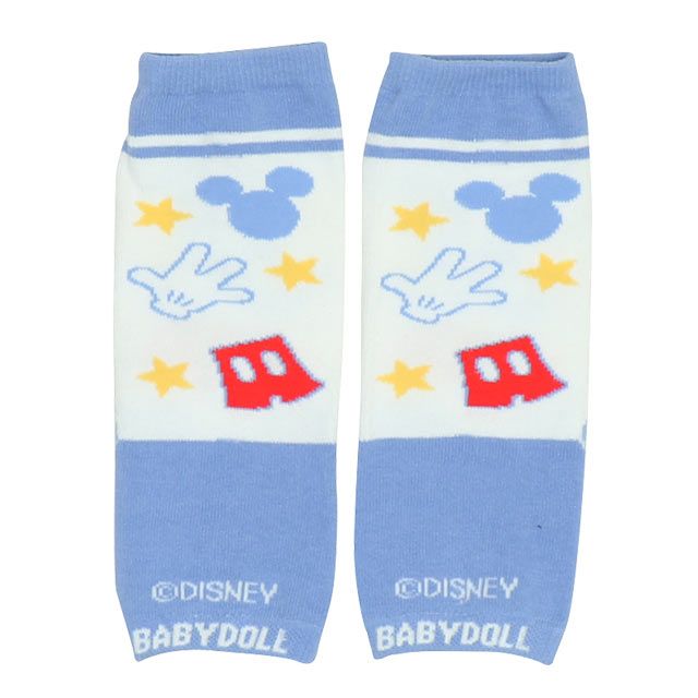 【ベビードール】ミッキー ベビーレッグウォーマー 9171 / ベビーサイズ 赤ちゃん ベビー用品 雑貨 靴下 レッグウェア 出産祝い 贈り物 プレゼント 冷え対策  ハイハイ 膝 保護 サポーター