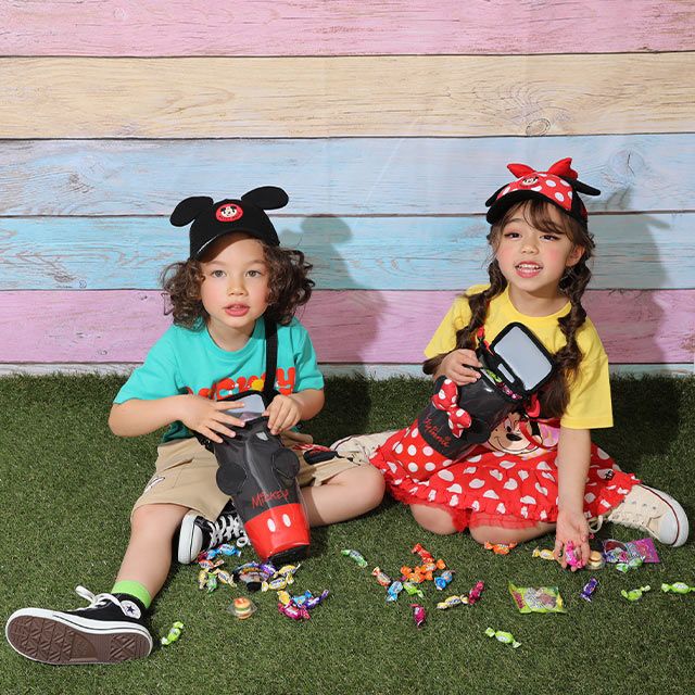 【ベビードール】ミッキー マルチケース 9234 / キッズ かばん 鞄 ショルダーバッグ ポーチ 小物入れ 立体モチーフ ショルダーベルト長さ調節、取り外し可能 エナメル 防水