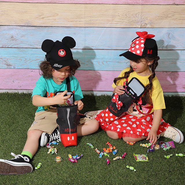 【ベビードール】ミッキー マルチケース 9234 / キッズ かばん 鞄 ショルダーバッグ ポーチ 小物入れ 立体モチーフ ショルダーベルト長さ調節、取り外し可能 エナメル 防水