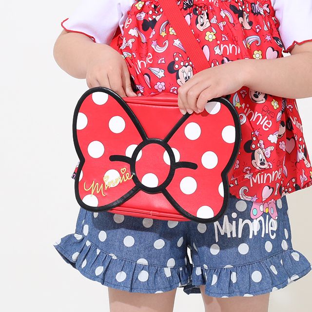 【ベビードール】ミニー キャラクターモチーフショルダーバッグ 9280 / キッズ かばん 鞄 ダイカット ショルダーベルト長さ調整、取り外し可能