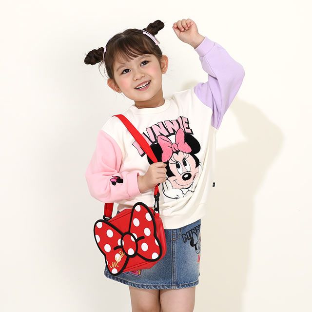 【ベビードール】ミニー キャラクターモチーフショルダーバッグ 9280 / キッズ かばん 鞄 ダイカット ショルダーベルト長さ調整、取り外し可能