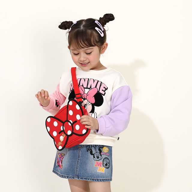 【ベビードール】ミニー キャラクターモチーフショルダーバッグ 9280 / キッズ かばん 鞄 ダイカット ショルダーベルト長さ調整、取り外し可能