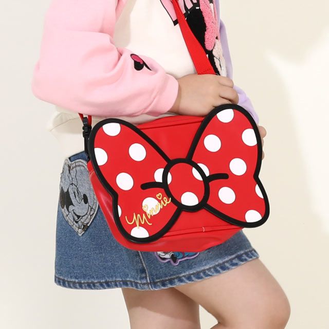 【ベビードール】ミニー キャラクターモチーフショルダーバッグ 9280 / キッズ かばん 鞄 ダイカット ショルダーベルト長さ調整、取り外し可能
