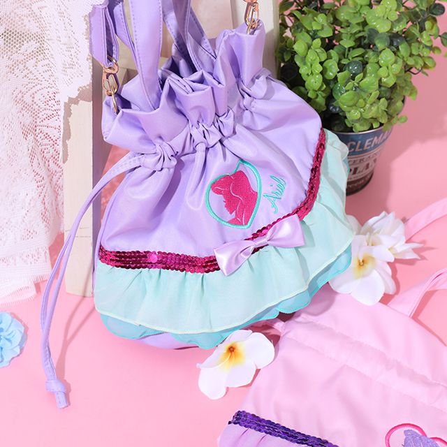 【ベビードール】アリエル プリンセス / 2WAY巾着ポシェット 9453 / 手提げ袋 鞄 かばん トートバッグ ショルダーバッグ ショルダーベルト長さ調整可 マグネットボタン お姫様 ガーリー