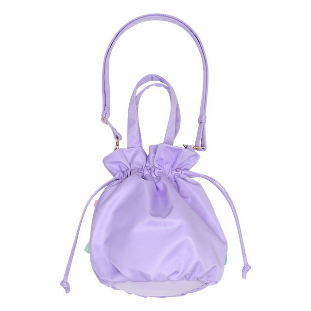 【ベビードール】アリエル プリンセス / 2WAY巾着ポシェット 9453 / 手提げ袋 鞄 かばん トートバッグ ショルダーバッグ ショルダーベルト長さ調整可 マグネットボタン お姫様 ガーリー