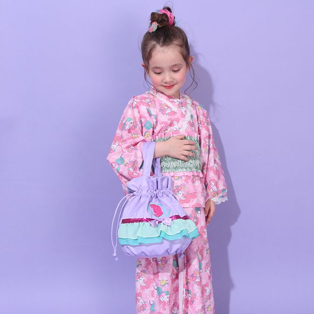 【ベビードール】アリエル プリンセス / 2WAY巾着ポシェット 9453 / 手提げ袋 鞄 かばん トートバッグ ショルダーバッグ ショルダーベルト長さ調整可 マグネットボタン お姫様 ガーリー