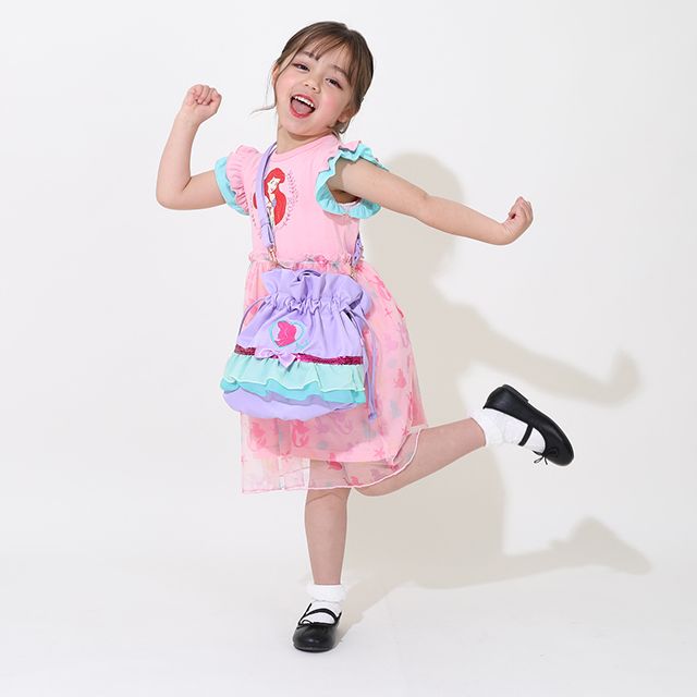 【ベビードール】アリエル プリンセス / 2WAY巾着ポシェット 9453 / 手提げ袋 鞄 かばん トートバッグ ショルダーバッグ ショルダーベルト長さ調整可 マグネットボタン お姫様 ガーリー
