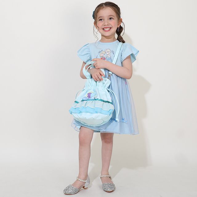 【ベビードール】アナ エルサ プリンセス / 2WAY巾着ポシェット 9453 / 手提げ袋 鞄 かばん トートバッグ ショルダーバッグ ショルダーベルト長さ調整可 マグネットボタン お姫様 ガーリー
