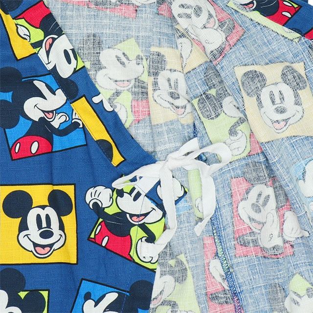 【ベビードール】ミッキー ベビー甚平 9572B / ベビーサイズ 赤ちゃん 出産祝い 贈り物 プレゼント ベビー服 つなぎ 吸汗 速乾 着物