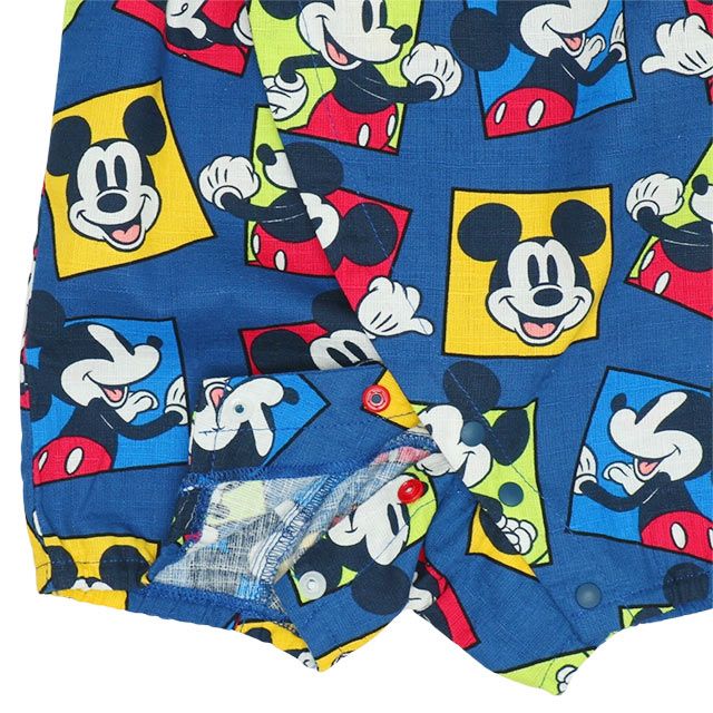 【ベビードール】ミッキー ベビー甚平 9572B / ベビーサイズ 赤ちゃん 出産祝い 贈り物 プレゼント ベビー服 つなぎ 吸汗 速乾 着物