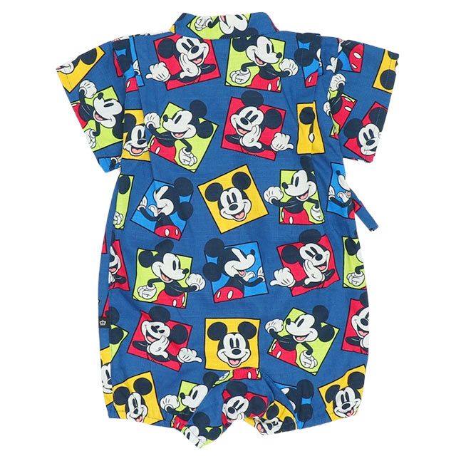 【ベビードール】ミッキー ベビー甚平 9572B / ベビーサイズ 赤ちゃん 出産祝い 贈り物 プレゼント ベビー服 つなぎ 吸汗 速乾 着物