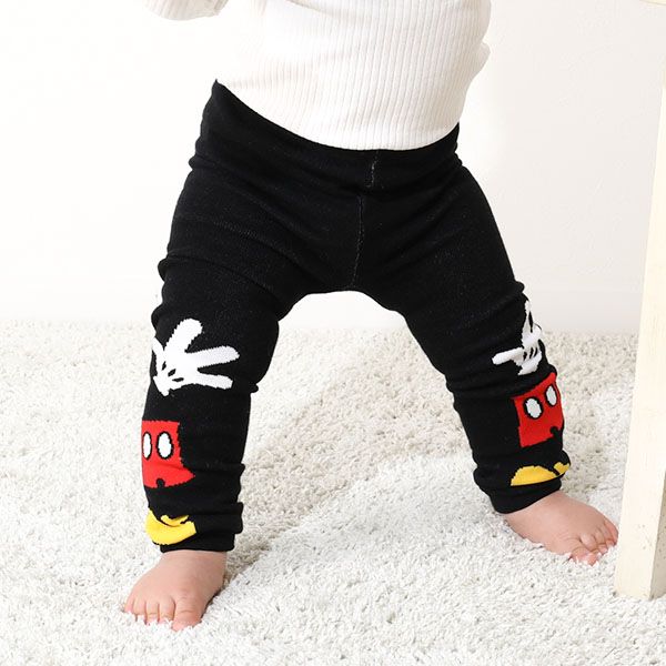 【ベビードール】ミッキー おしりキャラクターべビータイツ 9604 / フリーサイズ ベビーサイズ 赤ちゃん 出産祝い 贈り物 プレゼント ベビー服 ベビー用品 ボトム タイツ 冷え防止 楽ちん