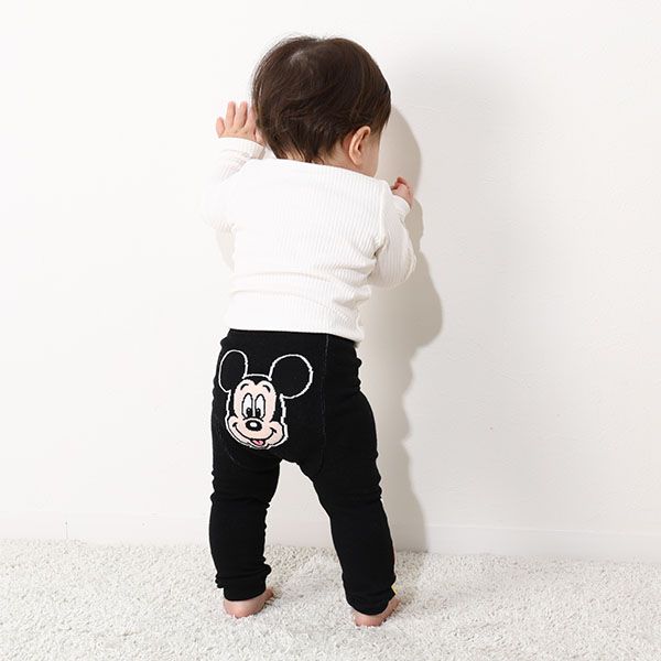 【ベビードール】ミッキー おしりキャラクターべビータイツ 9604 / フリーサイズ ベビーサイズ 赤ちゃん 出産祝い 贈り物 プレゼント ベビー服 ベビー用品 ボトム タイツ 冷え防止 楽ちん