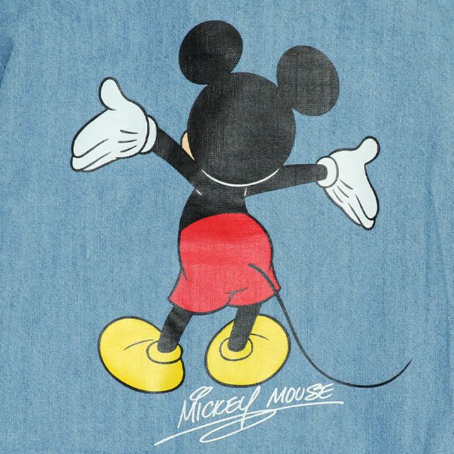 【ベビードール】ミッキー デニムシャツぽってり ロンパース 9687B ベビー 新生児