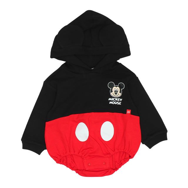 【ベビードール】ミッキー ギフトBOX付き なりきる2点ギフトセット 9802B 【DY】 / 70-80cm ベビーサイズ 赤ちゃん 出産祝い 贈り物 プレゼント ベビー服 長袖 フード付き ロンパース ボトムス タイツ コーデセット 仮装 コスチューム コスプレ