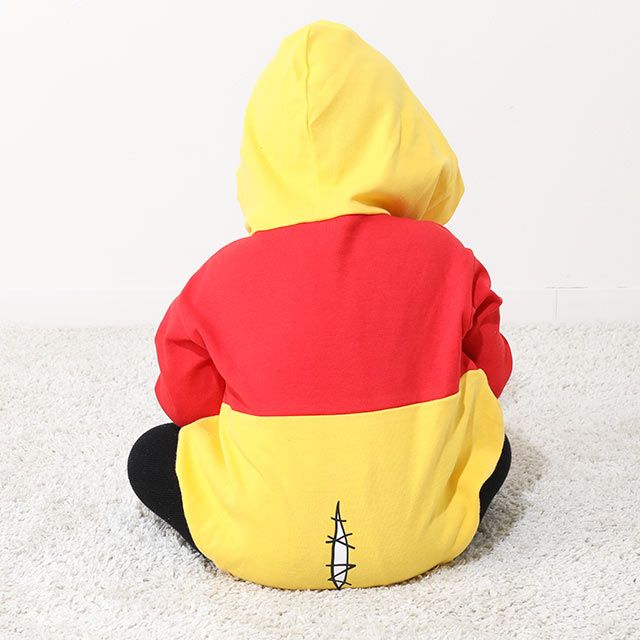 【ベビードール】プー ギフトBOX付き なりきる2点ギフトセット 9802B 【DY】 / 70-80cm ベビーサイズ 赤ちゃん 出産祝い 贈り物 プレゼント ベビー服 長袖 フード付き ロンパース ボトムス タイツ コーデセット 仮装 コスチューム コスプレ