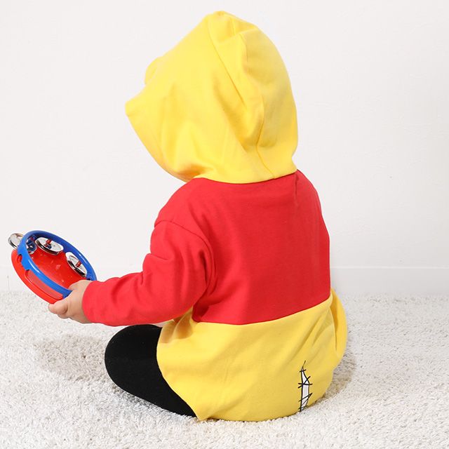 【ベビードール】プー ギフトBOX付き なりきる2点ギフトセット 9802B 【DY】 / 70-80cm ベビーサイズ 赤ちゃん 出産祝い 贈り物 プレゼント ベビー服 長袖 フード付き ロンパース ボトムス タイツ コーデセット 仮装 コスチューム コスプレ