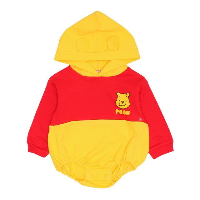 【ベビードール】プー ギフトBOX付き なりきる2点ギフトセット 9802B 【DY】 / 70-80cm ベビーサイズ 赤ちゃん 出産祝い 贈り物 プレゼント ベビー服 長袖 フード付き ロンパース ボトムス タイツ コーデセット 仮装 コスチューム コスプレ