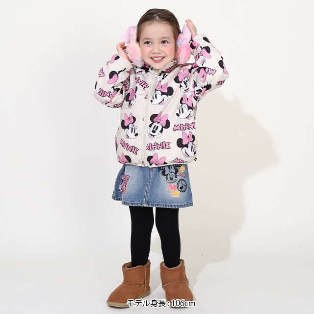 【ベビードール】ミニー レインボーエコファーイヤーマフラー 9993 / キッズ イヤーマフ 耳当て イヤーウォーマー 雑貨 立体モチーフ 防寒 ふわふわ