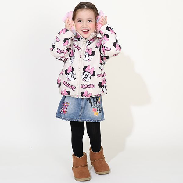 【ベビードール】ミニー レインボーエコファーイヤーマフラー 9993 / キッズ イヤーマフ 耳当て イヤーウォーマー 雑貨 立体モチーフ 防寒 ふわふわ