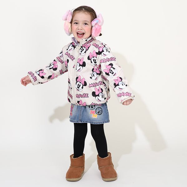 【ベビードール】ミニー レインボーエコファーイヤーマフラー 9993 / キッズ イヤーマフ 耳当て イヤーウォーマー 雑貨 立体モチーフ 防寒 ふわふわ