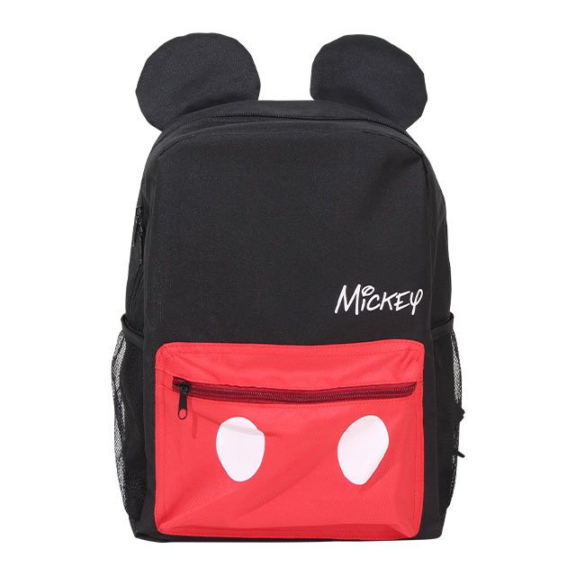 【ベビードール】ミッキー キッズリュック 0089 / 容量約10L キッズ かばん 鞄 ショルダーベルト長さ調整可能 ネームカードホルダーあり 両サイドにメッシュポケット 立体モチーフ
