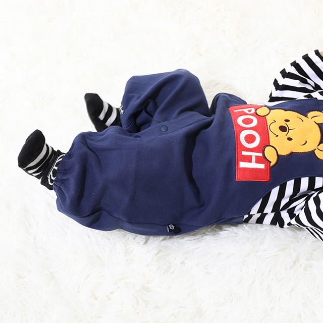【ベビードール】プー サロペット2WAYオール 0138B / 50-70cm ベビーサイズ 赤ちゃん 出産祝い 贈り物 プレゼント 綿100％ つなぎ 長袖 ドレスオール カバーオール