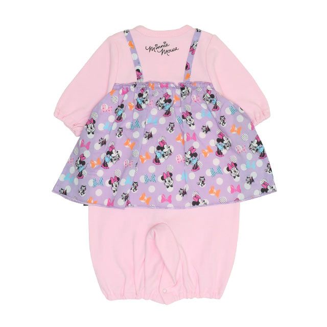 【ベビードール】ミニー フリル2WAYオール 0139B / 50-70cm ベビーサイズ 赤ちゃん 出産祝い 贈り物 プレゼント 綿100％ つなぎ 長袖 ドレスオール カバーオール