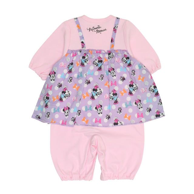 【ベビードール】ミニー フリル2WAYオール 0139B / 50-70cm ベビーサイズ 赤ちゃん 出産祝い 贈り物 プレゼント 綿100％ つなぎ 長袖 ドレスオール カバーオール