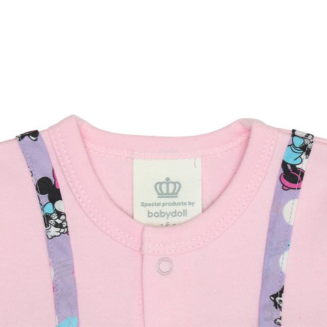 【ベビードール】ミニー フリル2WAYオール 0139B / 50-70cm ベビーサイズ 赤ちゃん 出産祝い 贈り物 プレゼント 綿100％ つなぎ 長袖 ドレスオール カバーオール