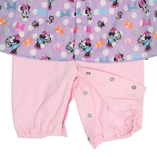 【ベビードール】ミニー フリル2WAYオール 0139B / 50-70cm ベビーサイズ 赤ちゃん 出産祝い 贈り物 プレゼント 綿100％ つなぎ 長袖 ドレスオール カバーオール