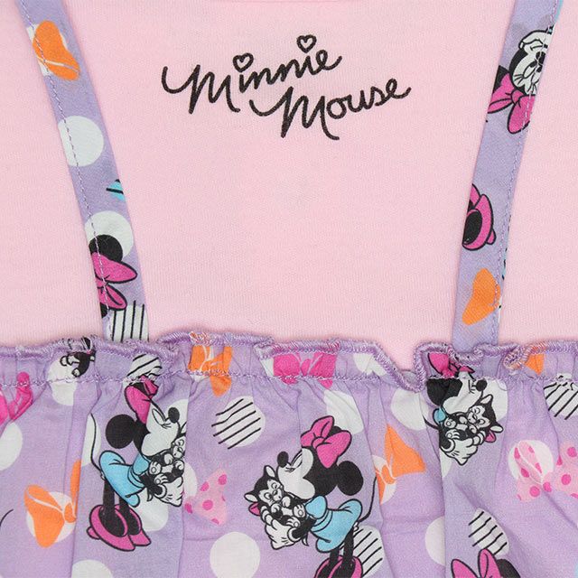 【ベビードール】ミニー フリル2WAYオール 0139B / 50-70cm ベビーサイズ 赤ちゃん 出産祝い 贈り物 プレゼント 綿100％ つなぎ 長袖 ドレスオール カバーオール