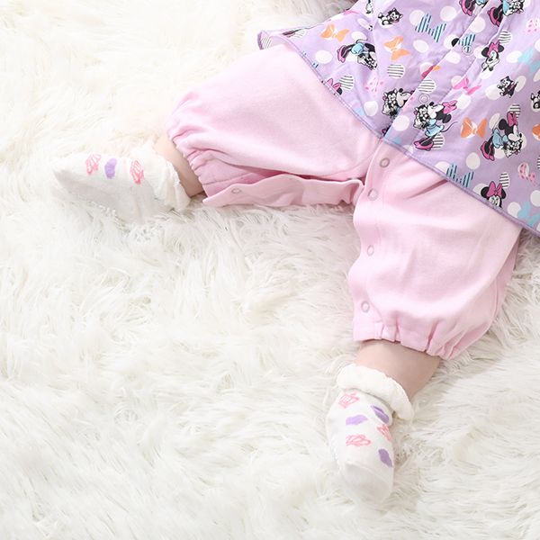 【ベビードール】ミニー フリル2WAYオール 0139B / 50-70cm ベビーサイズ 赤ちゃん 出産祝い 贈り物 プレゼント 綿100％ つなぎ 長袖 ドレスオール カバーオール